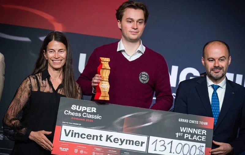 Vincent Keymer a câștigat 131.000 de dolari și este campionul Super Chess Classic România 2026