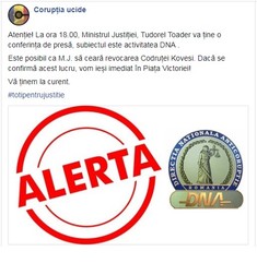 Oamenii sunt chemaţi la proteste în cazul în care ministrul Justiţiei o va revoca pe L.C. Kovesi de la conducerea DNA