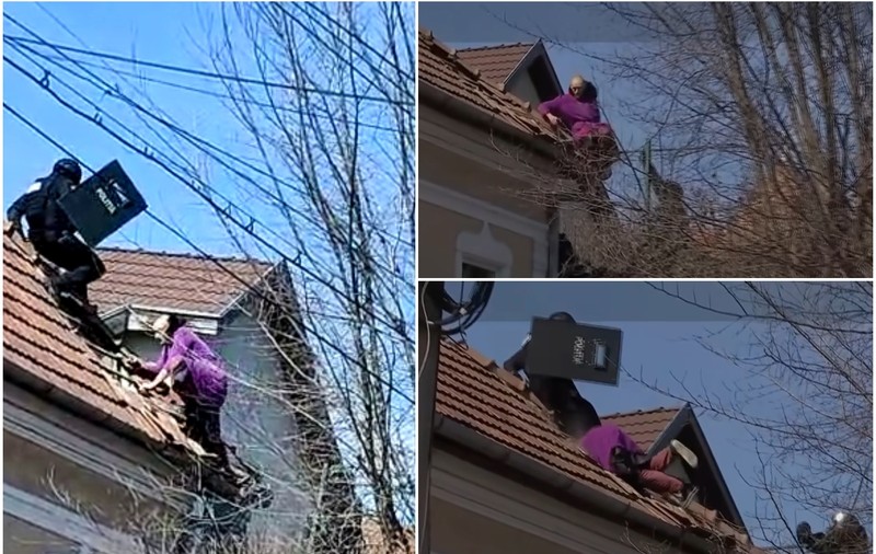 Un american din Cluj și-a sechestrat soția și a amenințat că o omoară, mascații l-au alergat pe acoperiș: „Rămâi acolo că te împușc”