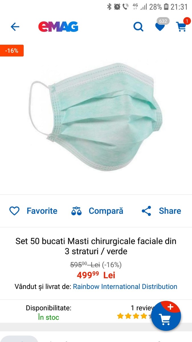 Măștile chirugicale au ajuns la 500 de lei pachetul