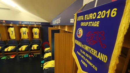 Team dressing rooms ahead of the UEFA Euro 2016 Group A match between Romaina and Switzerland