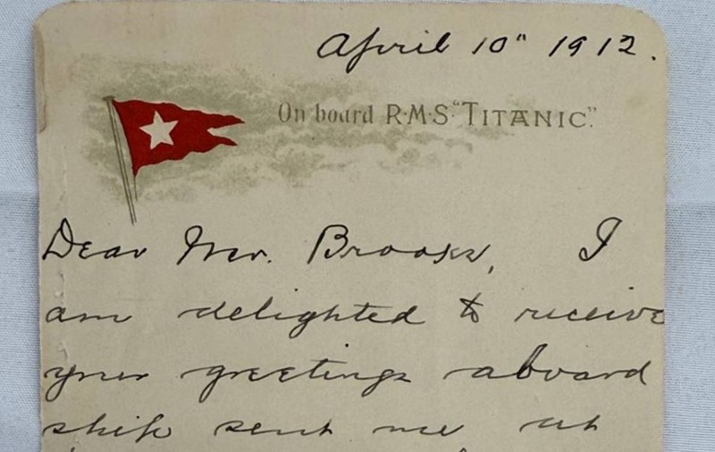 Scrisoarea „profetică” a unui supraviețuitor de pe Titanic a fost vândută cu 300.000 de lire sterline