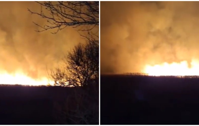 Incendiu puternic în Aliman, Constanța. Pompierii s-au luptat cu flăcările șase ore I VIDEO  