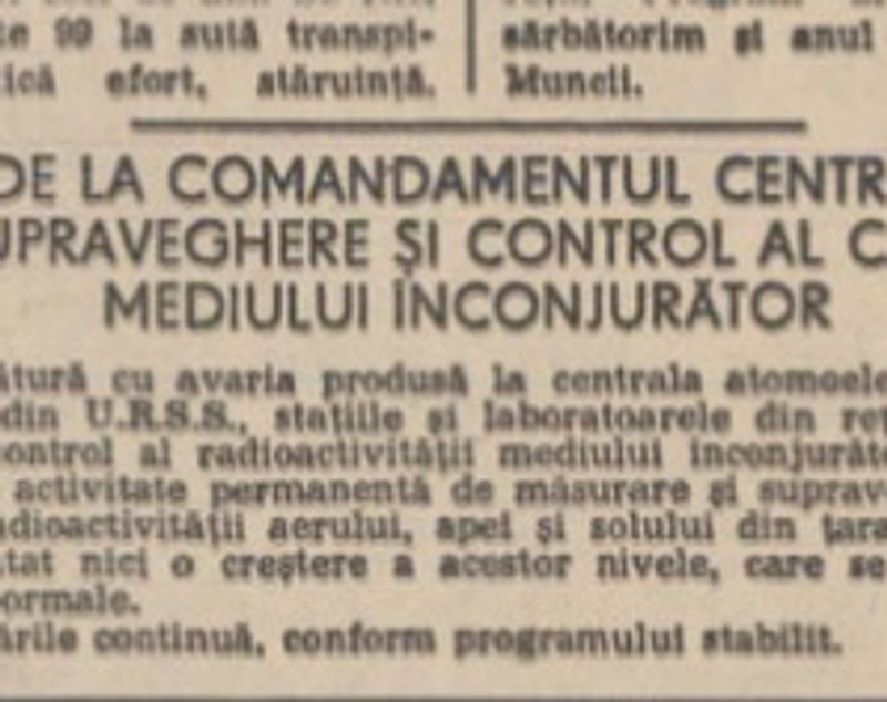 40 de ani de la Cernobîl. Cum a gestionat regimul comunist din România dezastrul nuclear care a schimbat lumea: „Dispunem de tot ce este necesar”