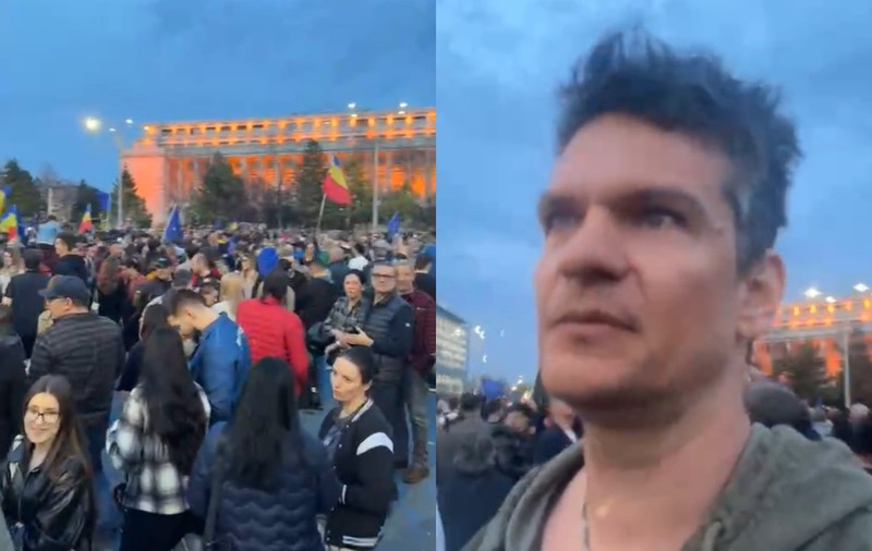 Tudor Chirilă a fost la Mitingul EuRo din Piața Victoriei. Ce a transmis artistul, care s-a plimbat printre manifestanți: „Ăștia, săracii, au venit pe banii lor”