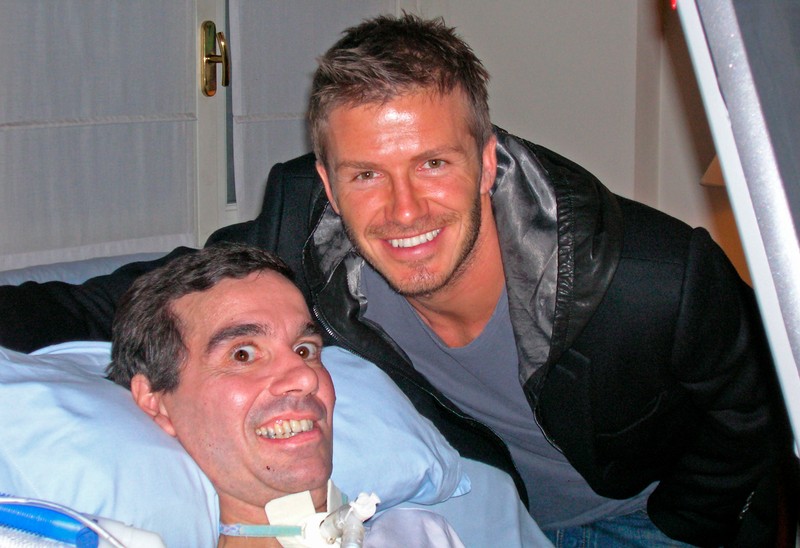 David Beckham l-a vizitat în 2009 pe Stefano Borgonovo FOTO: EPA
