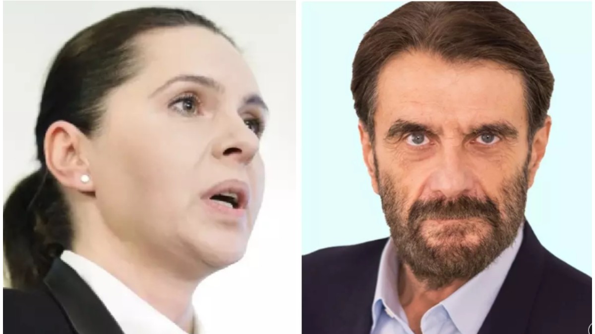 Adriana Săftoiu (stânga) și Robert Schwartz (dreapta)