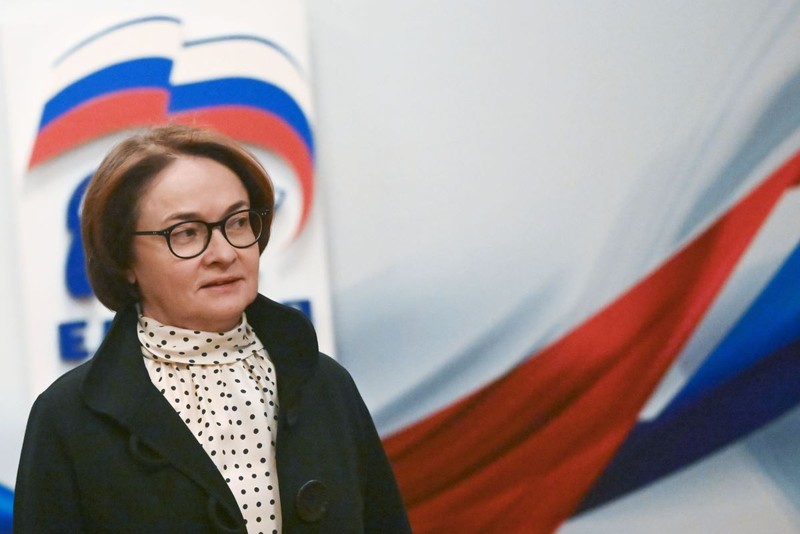 Guvernatorul Băncii Centrale Elvira Nabiullina participă la o întâlnire