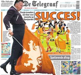 Prima pagină a cotidianului olandez De Telegraaf de azi