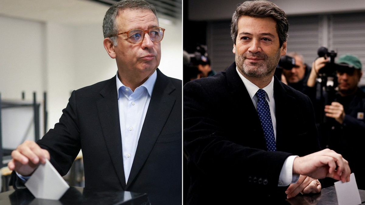 Colaj cu Antonio Jose Seguro (stânga) și Andre Ventura (dreapta) în timpul exercitării votului Foto: Profimedia
