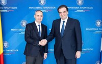 Alexandru Nazare, ministrul interimar al Finanțelor alături de Kyriakos Pierrakakis, ministrul Finanțelor din Grecia, întâlnire oficiala la minister cu o zi inainte de nunta - 11 septembrie 2026