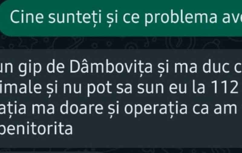 Un bărbat a fost salvat de poliţişti, după ce a trimis un mesaj de ajutor la întâmplare: „Mă duc cu forța și nu pot să sun la 112”
