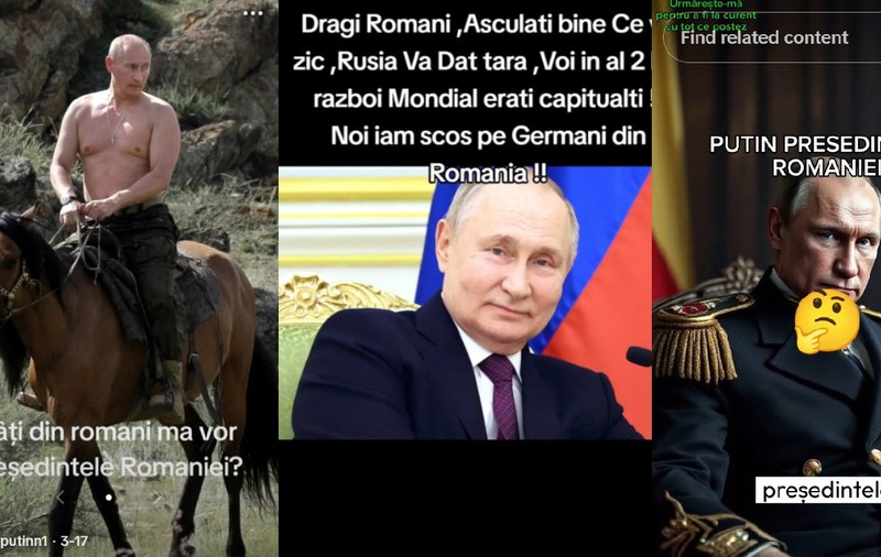 Vladimir Putin e folosit în mesaje pentru români, pe conturi de TikTok pro-Călin Georgescu: „Oare câți dintre voi mă vreți ca președinte al României?”
