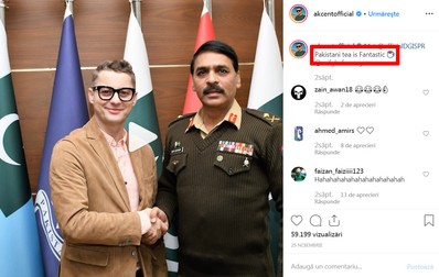 Adrian Sînă cu generalul Asif Ghafoor