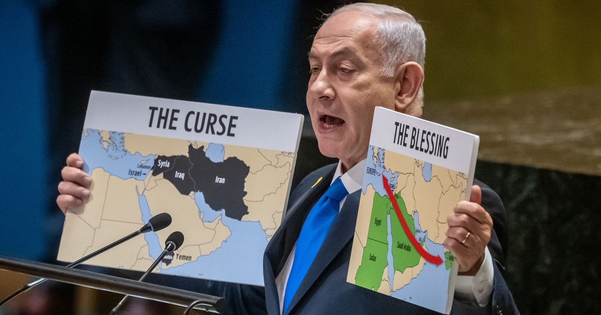 Benjamin Netanyahu la tribuna Adunării Generale a ONU Foto: Profimedia