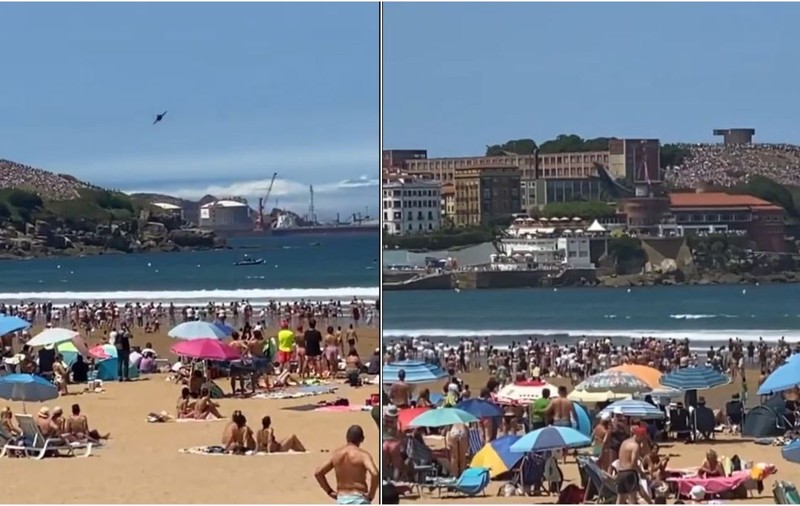 Un avion F/A-18 al Forțelor Aeriene Spaniole a fost la un pas de a se prăbuși pe o plajă plină de turiști | Video