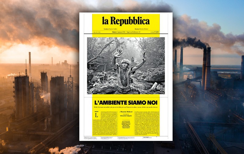 Primă pagină memorabilă în ziarul italian La Repubblica, de Ziua Mondială a Mediului