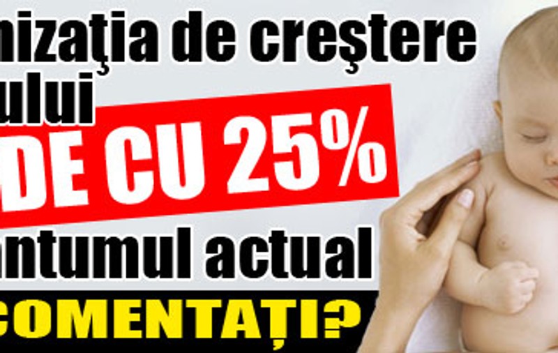 Indemnizaţia de creştere a copilului scade cu 25% din cuantumul actual
