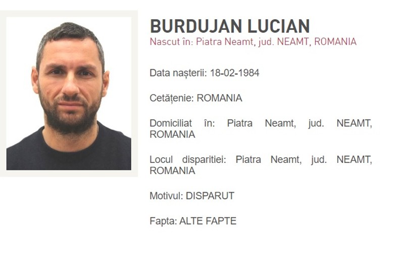 Lucian Burdujan, dat dispărut în continuare. Poliția Română spune că o altă persoană s-a dat drept fostul atacant al Rapidului la telefon