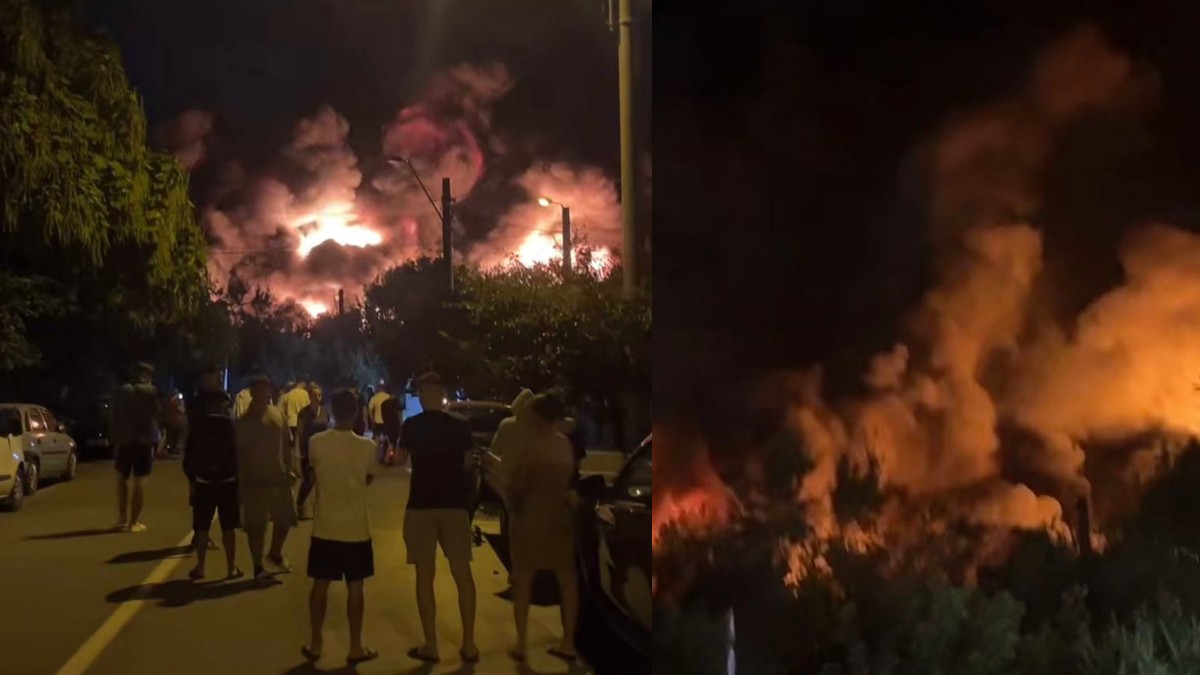 Incendiu puternic la o hală în Sectorul 1 din București. Oamenii au primit mesaj RO-Alert