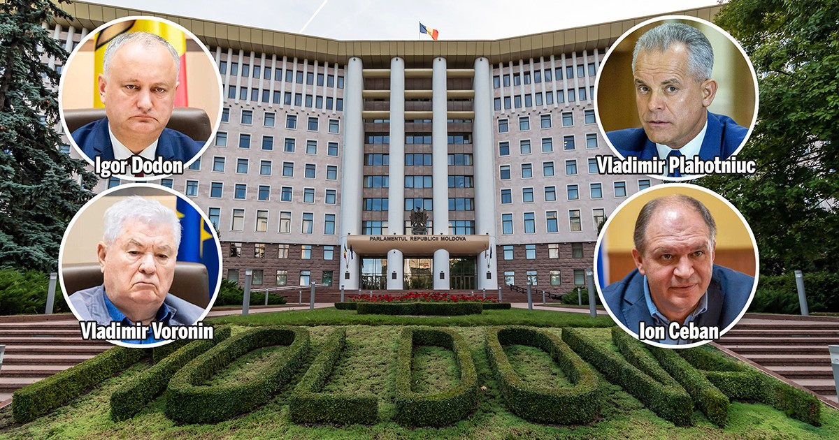 Colaj Parlamentul Republicii Moldova si Igor Dodon, Vladimir Voronin, Vladimir Plahotniuc, Ion Ceban