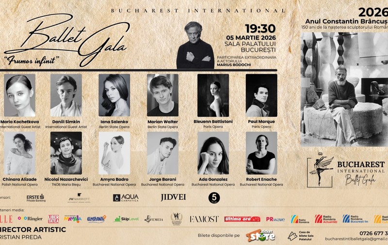 Marius Bodochi dă voce universului lui Brâncuși, la Bucharest International Ballet Gala