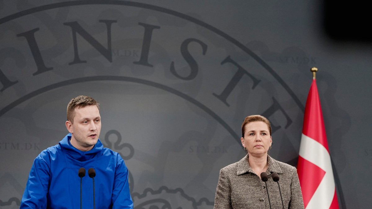 Premierul Groenlandei Jens-Frederik Nielsen și premierul Danemarcei Mette Frederiksen într-o conferință de presă Foto: Profimedia