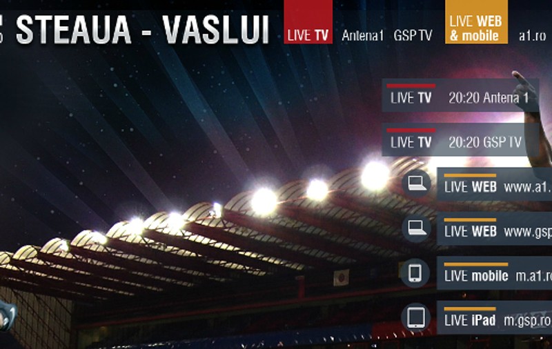 Steaua- Vaslui, diseară la Antena 1 şi Gsp TV