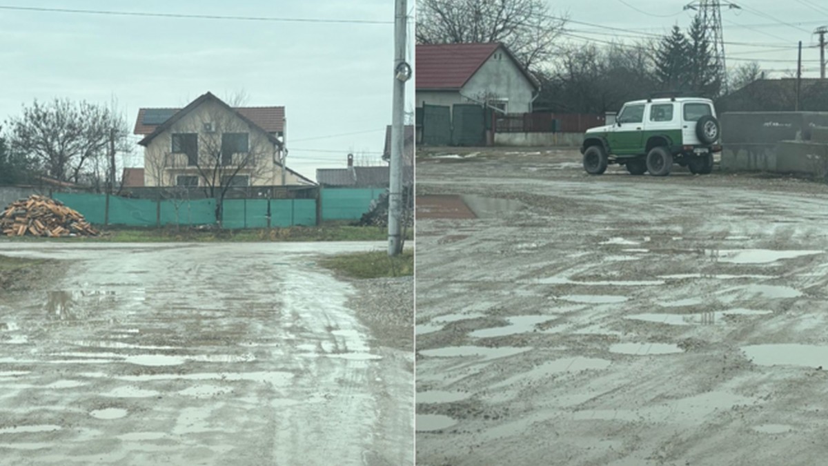 Drumuri neasfaltate și pline de noroi în cartierul Viena din Oradea, februarie 2026