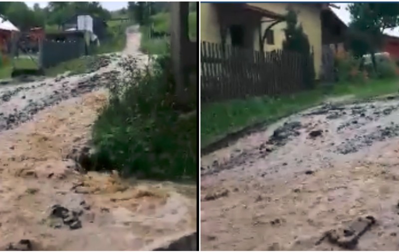 VIDEO | Inundațiile au făcut prăpăd în Bistrița-Năsăud. Mai multe gospodării, afectate. A fost emis mesajul Ro-Alert