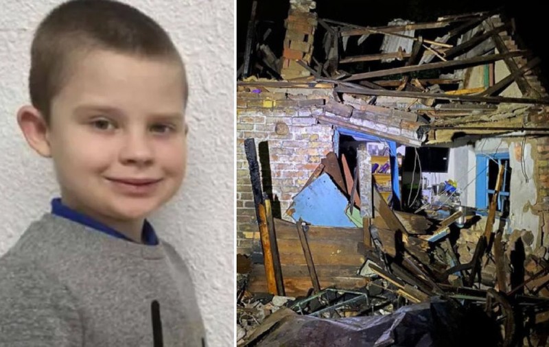 El este băiețelul de 7 ani ucis azi noapte de dronele rusești, în Zaporojie. Mama a săpat cu mâinile goale, ca să-l scoată de sub dărâmături