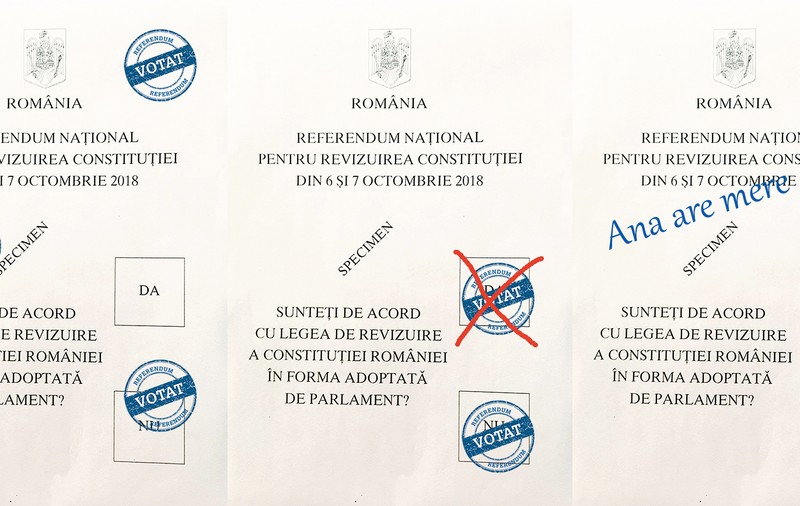 Cum arată buletinul de vot la referendumul pentru definirea familiei. Dacă scrii ceva pe buletin, dar pui ștampila corect, votul e valabil