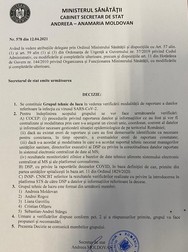 Documentul semnat de fostul secretar de stat, Andreea Moldovan, din 12 aprilie, arată decizia de înființare a unui ”grup tehnic de lucru” care urma să verifice ”modalitatea de raportare a datelor referitoare la infecția cu virusul SARS-CoV-2”