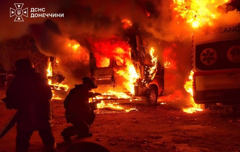 Ambulanțe și facilități medicale atacate de ruși în Kramatorsk Sursa foto: Profimedia