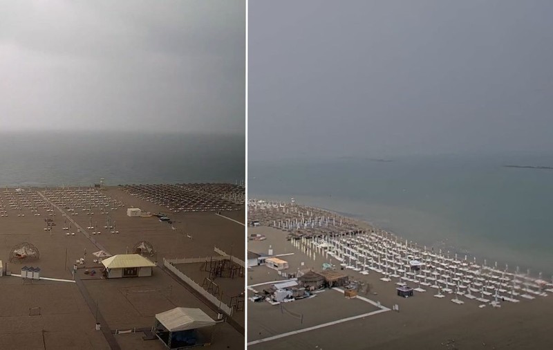 Litoralul românesc, abandonat în plin sezon din cauza furtunilor și temperaturilor scăzute. Imagini cu plaja din Mamaia, fără nici un turist: „Ca la sfârșit de sezon”