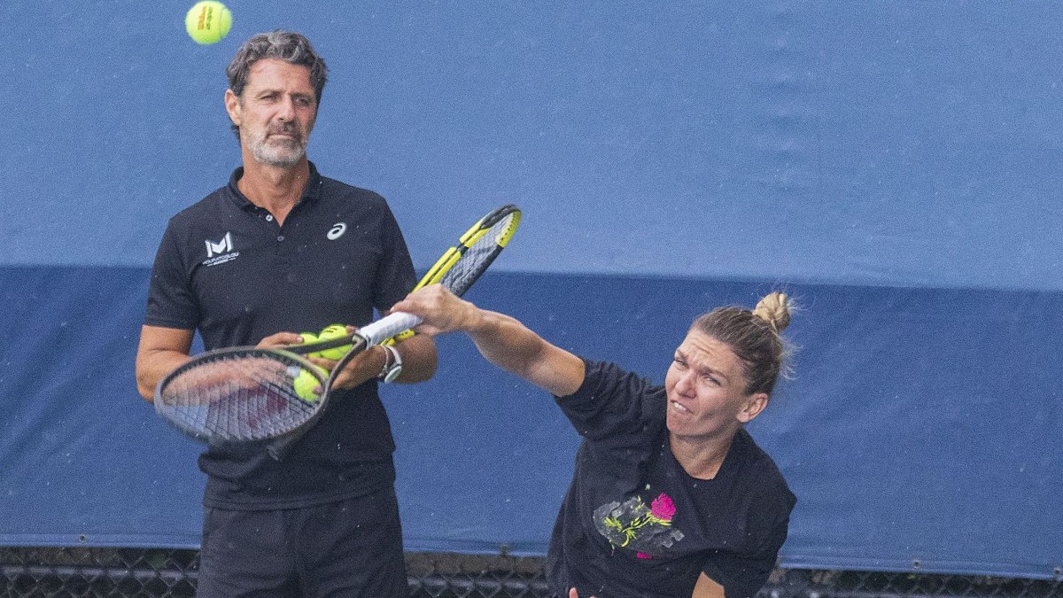 Patrick Mouratoglou și Simona Halep. Foto: Hepta