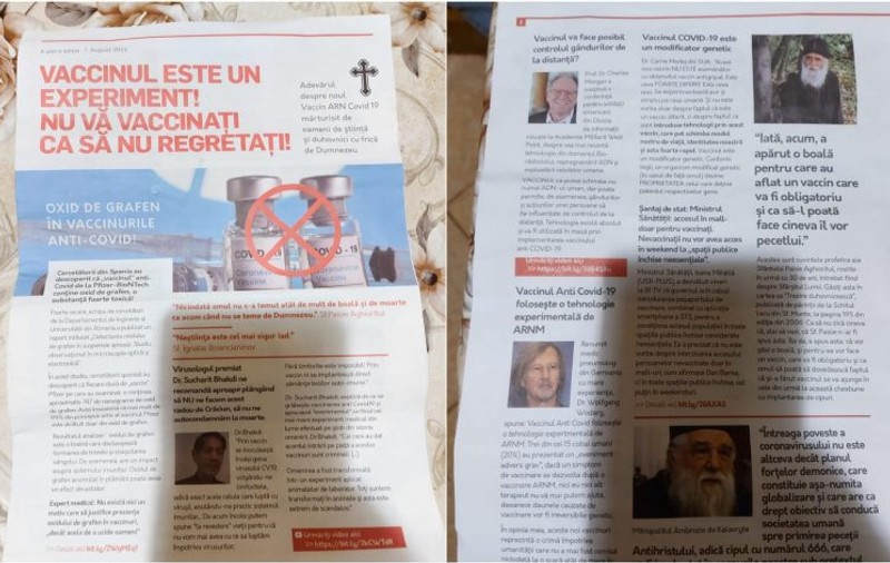 Broşură cu știri antivaccin, distribuită în mai multe județe. Poliția a deschis un singur dosar penal