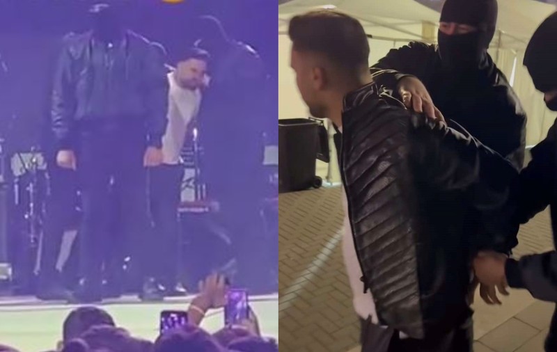 Jador a fost dat jos de pe scenă încătușat de mascați, la un concert în Chișinău, unde și-a înscenat, de fapt, arestarea | VIDEO
