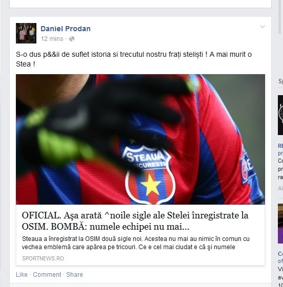 Reacţia lui Prodan a fost de o duritate extremă