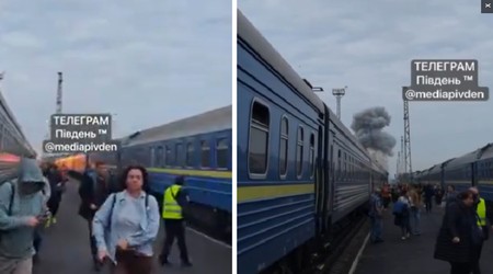 Un tren cu destinația Varșovia a fost lovit de o dronă rusă în Ucraina