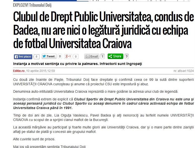 Anunţul lui Mititelu
