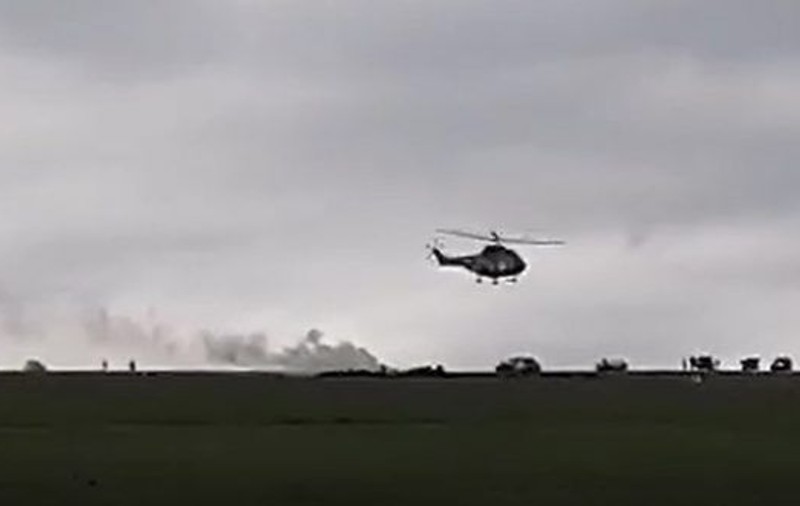 VIDEO | Primele imagini de la locul prăbușirii avionului MiG 21 în Mureș