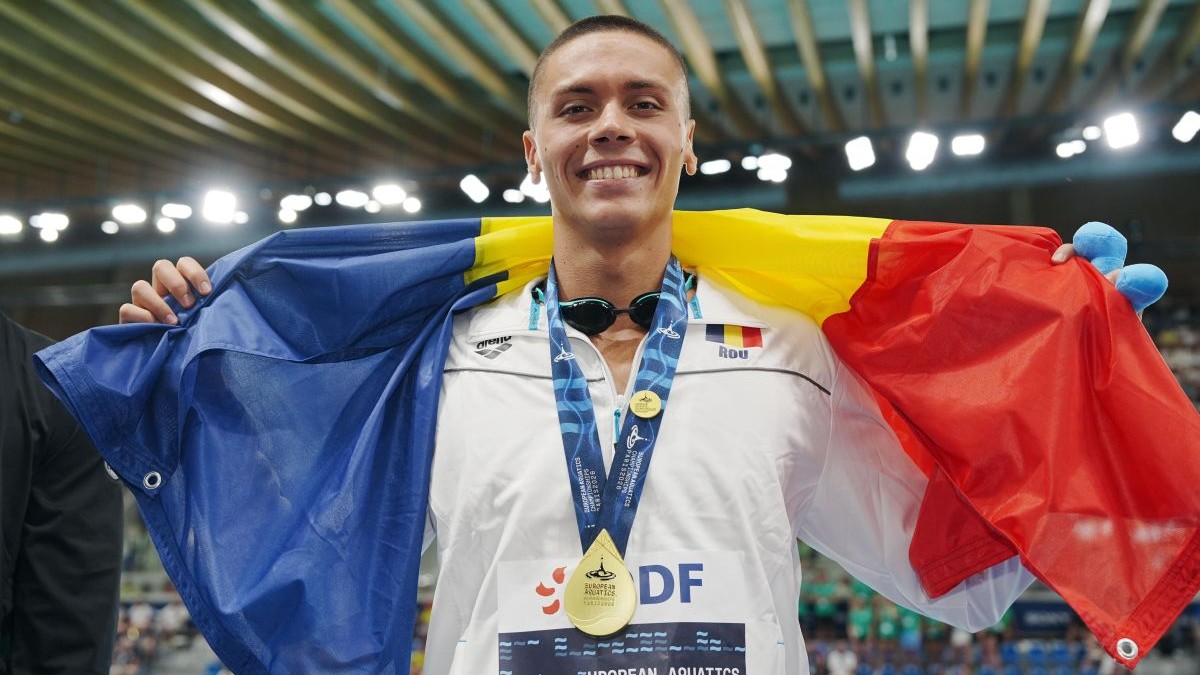 August 12, 2026, Parigi, France: David Popovici from Romania 100 fs at the Swimming European Aquatics Championships Paris 2026, Paris, August 12, 2026 . (Photo by Gian Mattia D'Alberto/LaPresse),Image: 1122751660, License: Rights-managed, Restrictions: * Belgium, Italy and Netherlands Rights OUT *, Model Release: no