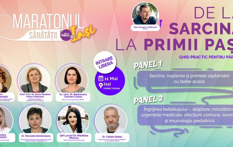 Maratonul Sănătății de la Iași: medicii specialiști vor discuta cu tinerii părinți, într-o conferință dedicată sănătății copiilor, pe 11 mai