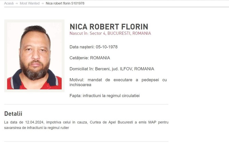 Interlopul Robert Nica, fost lider al Clanului Sportivilor aflat pe lista Most Wanted a Poliției, a fost prins în Italia, unde trăia cu o identitate falsă