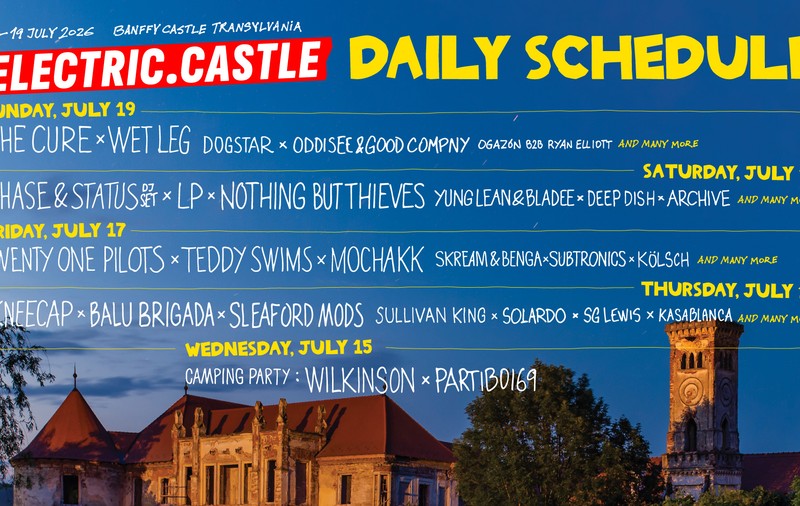 Vezi programul pe zile la Electric Castle 2026: când cântă The Cure, Twenty One Pilots și Teddy Swims