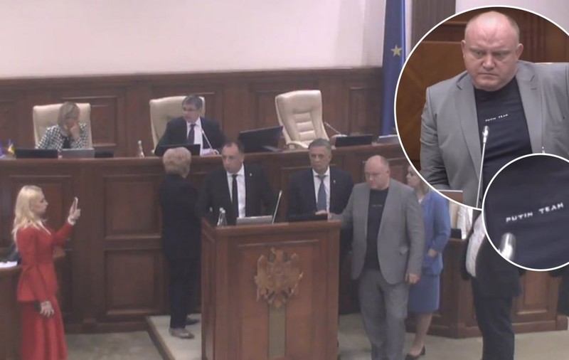 Un deputat moldovean a venit la ședința Parlamentului de la Chișinău într-un tricou cu mesajul „Putin Team”