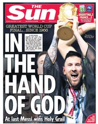 Prima pagină a fasciculului de sport din The Sun