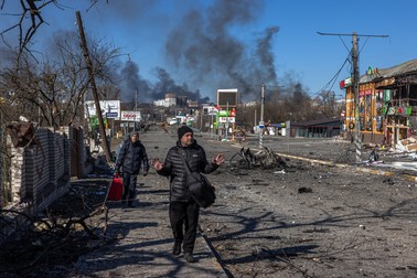 Orașul Bucha pe 10 martie, după invazia rusă | Foto: Epa