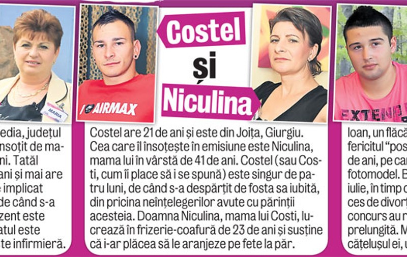 Iată concurenţii de la "Noră pentru mama"
